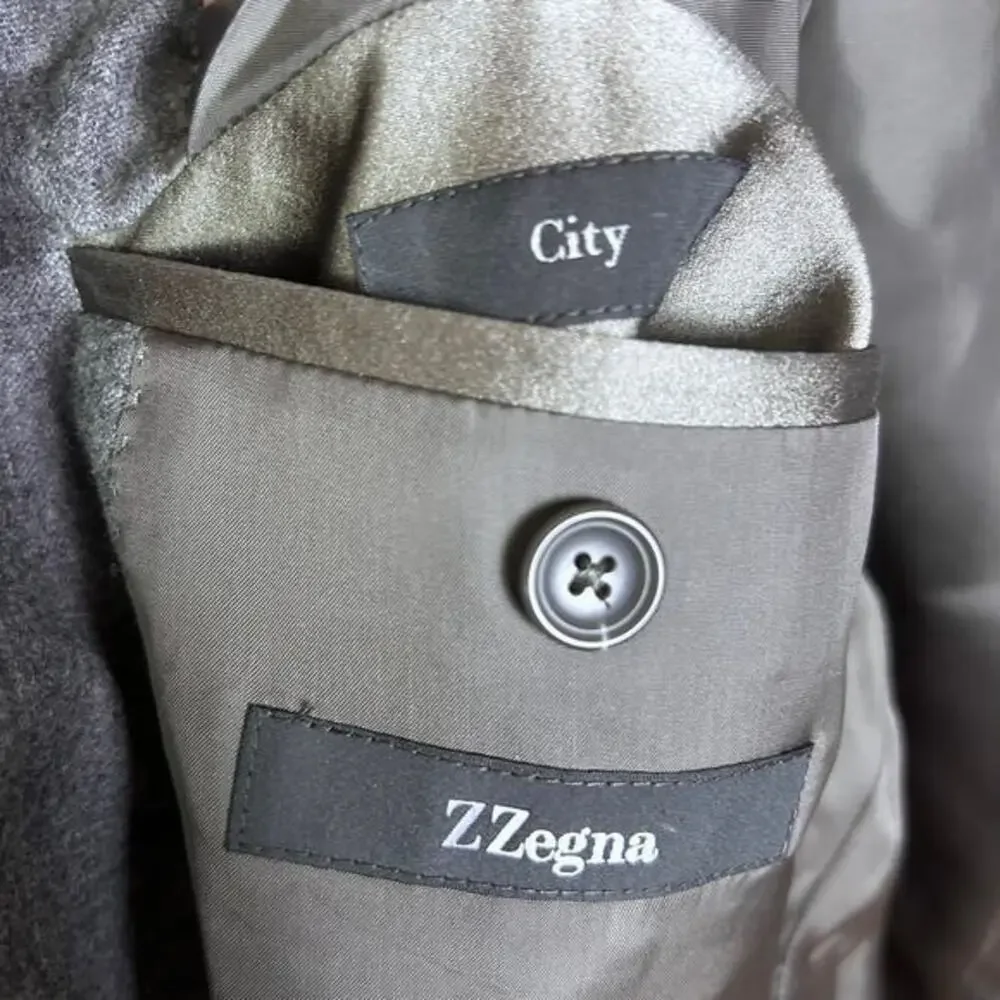 Z Zegna suit blazer pants size 42 L US‎ / 54 R Italy City gray flannel wool